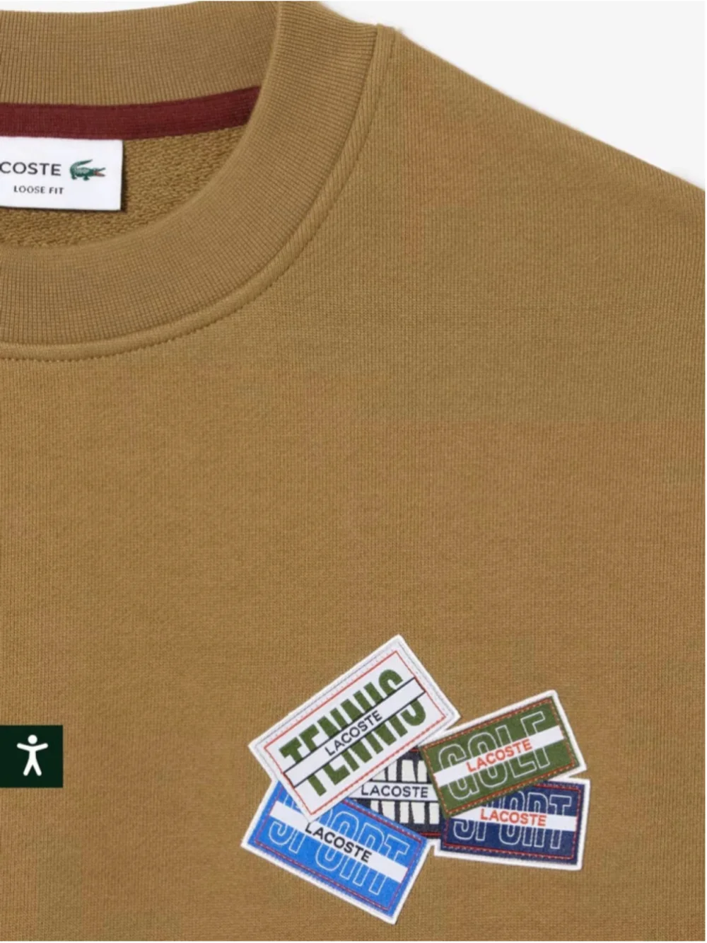 Lacoste Camel Graphic Logo Crewneck Sweatshirt Loose Fit lCotton Fleece Streetwe